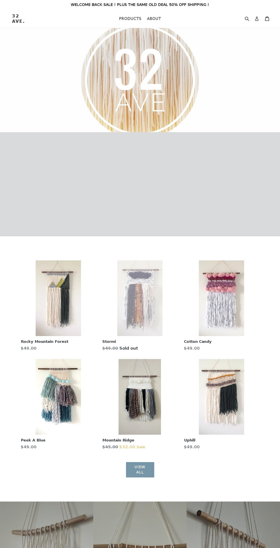 32ave.com — Shopify storefront screenshot
