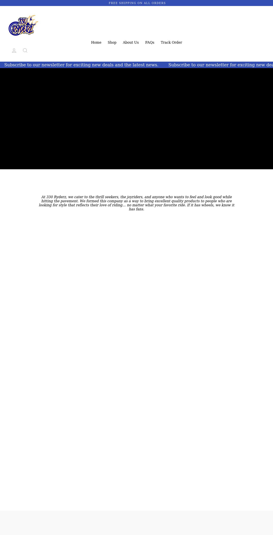 330ryderz.com shopify website screenshot