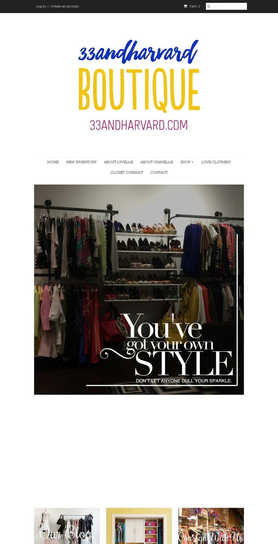 33andharvard.com shopify website screenshot