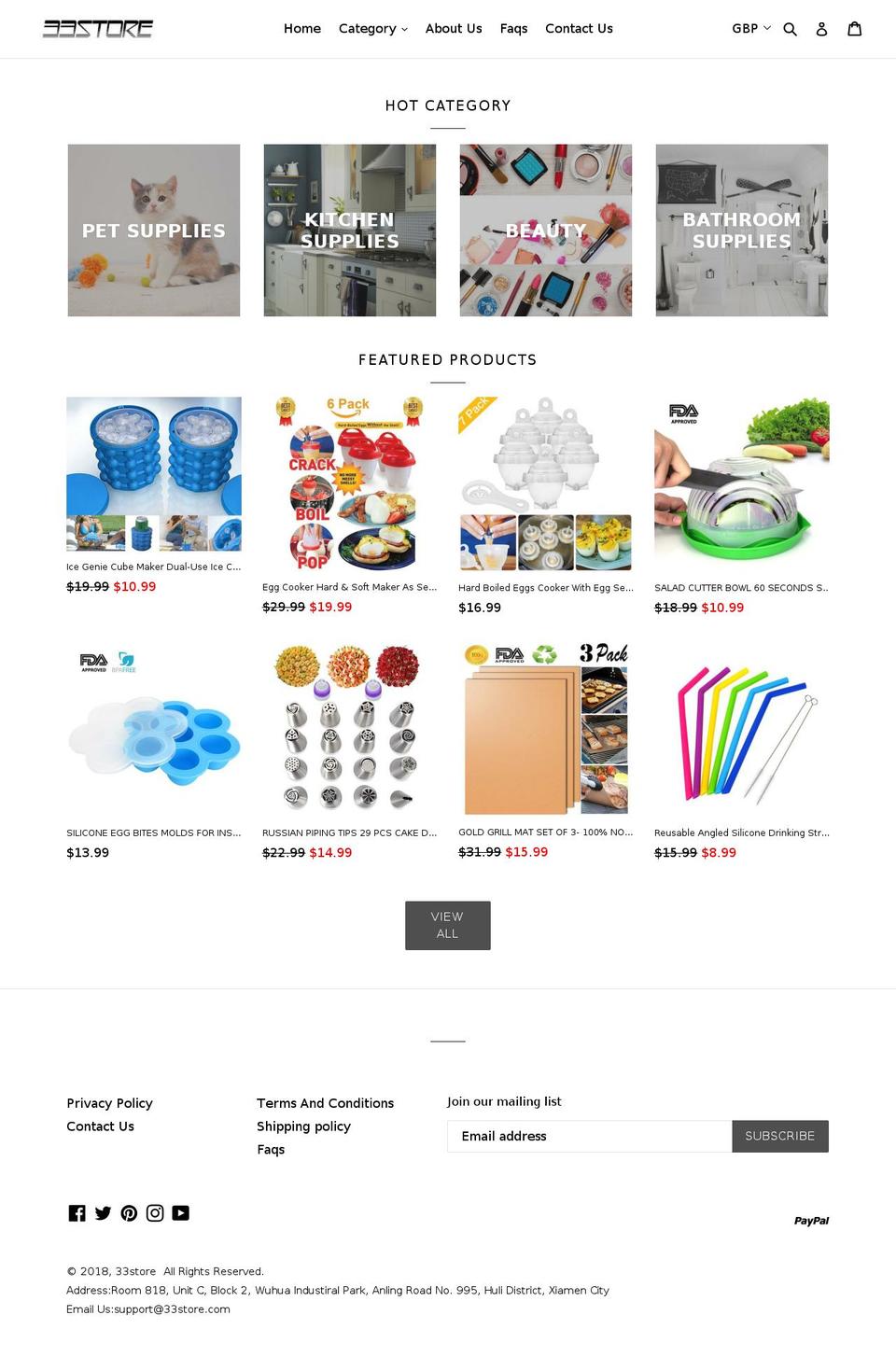 33store.com shopify website screenshot