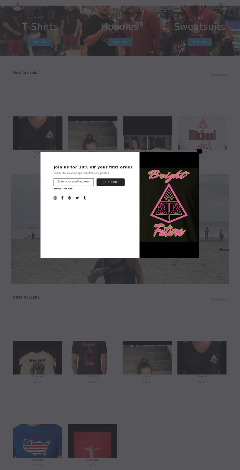 33tclothing.com — Shopify storefront screenshot