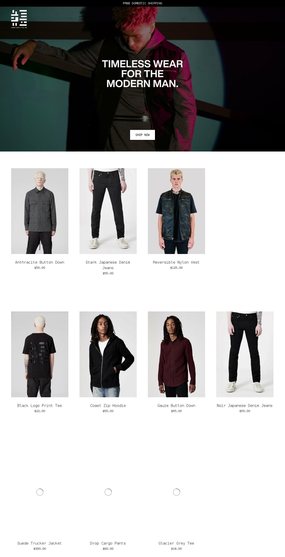 345-am.com shopify website screenshot