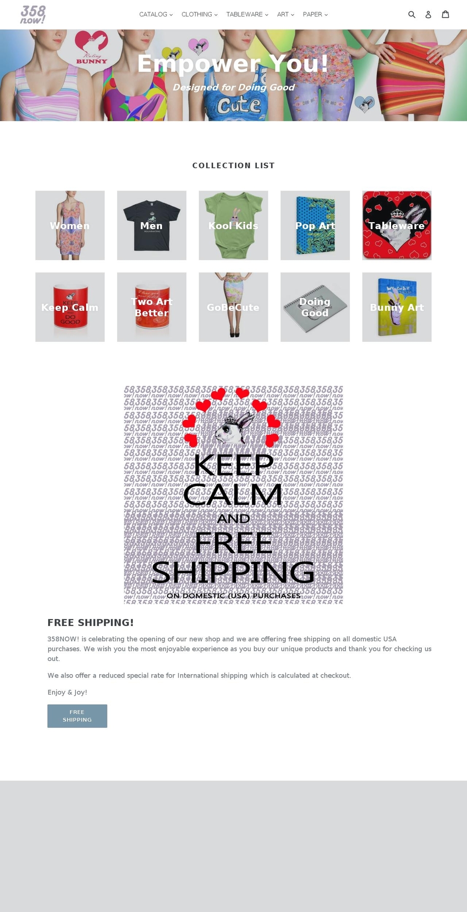 358now.com — Shopify storefront screenshot
