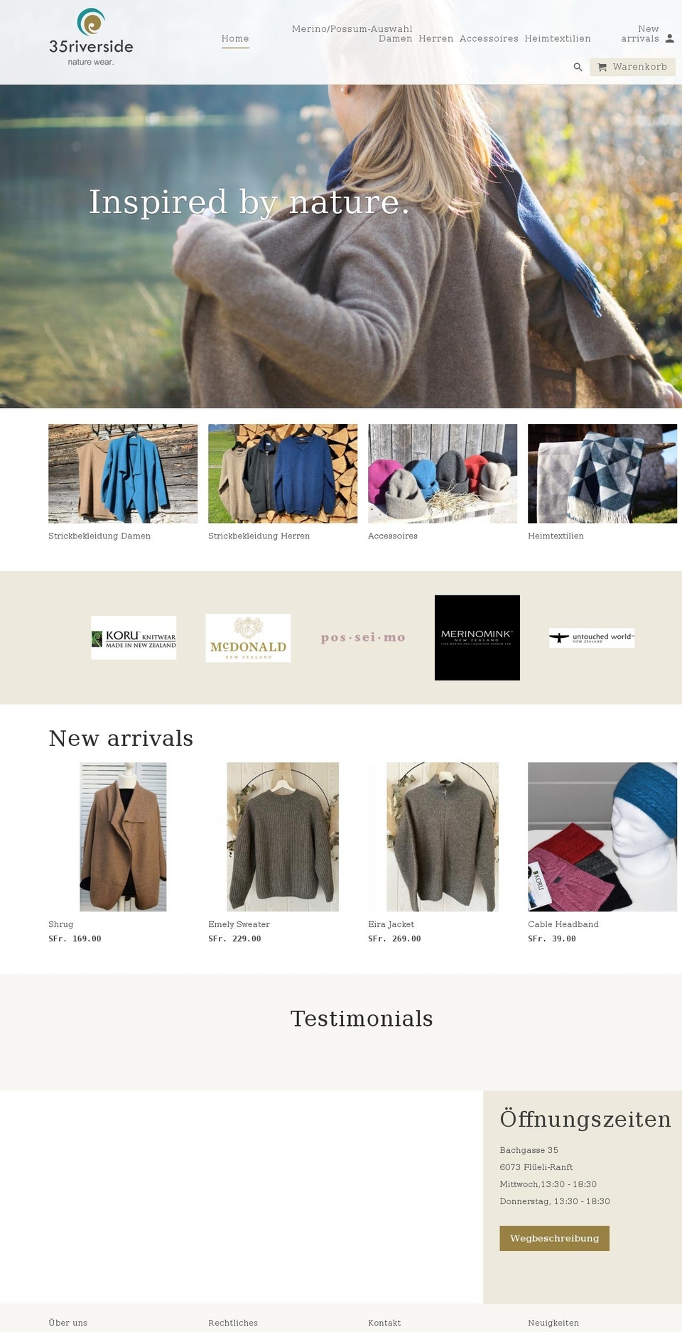 35riverside.ch shopify website screenshot