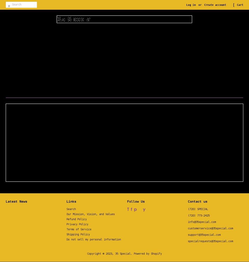 35special.com shopify website screenshot