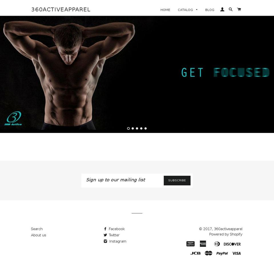 360activeapparel.com shopify website screenshot