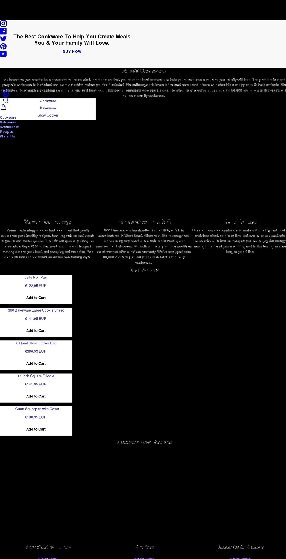 360cooking.com shopify website screenshot