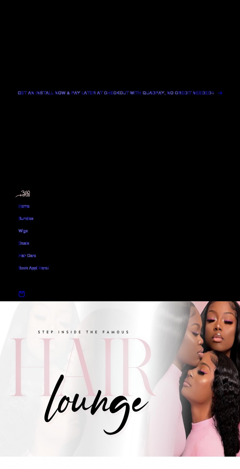 360hairlounge.com shopify website screenshot
