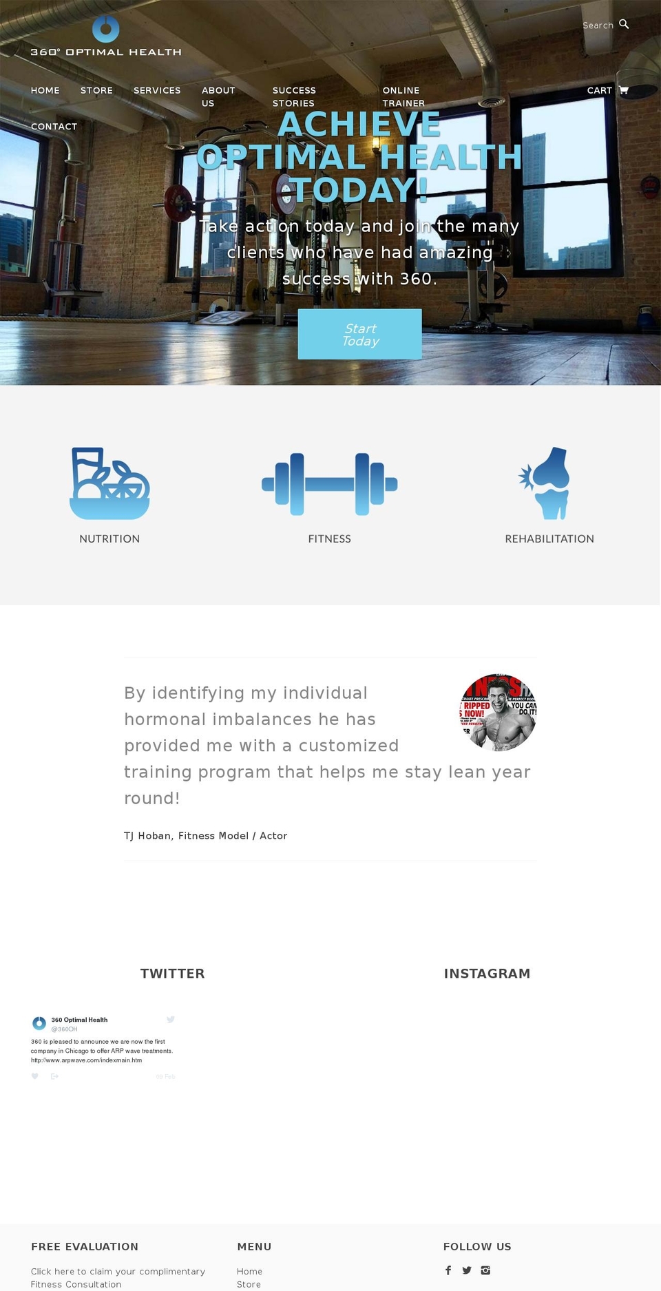 360optimalhealth.com shopify website screenshot
