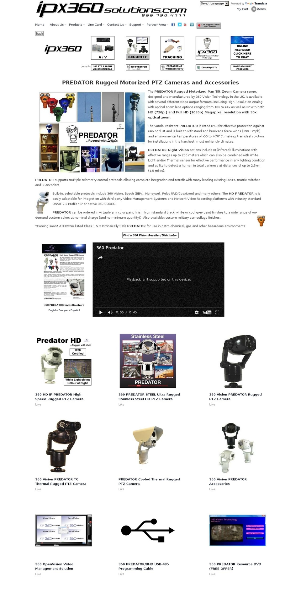 Social Shopify theme site example 360predator.com