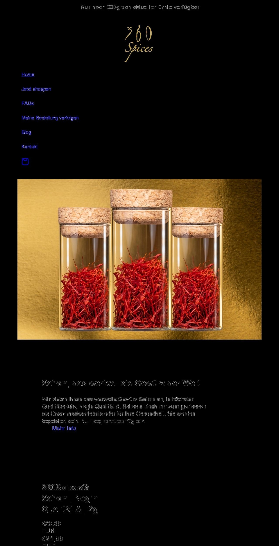 360spices.com shopify website screenshot