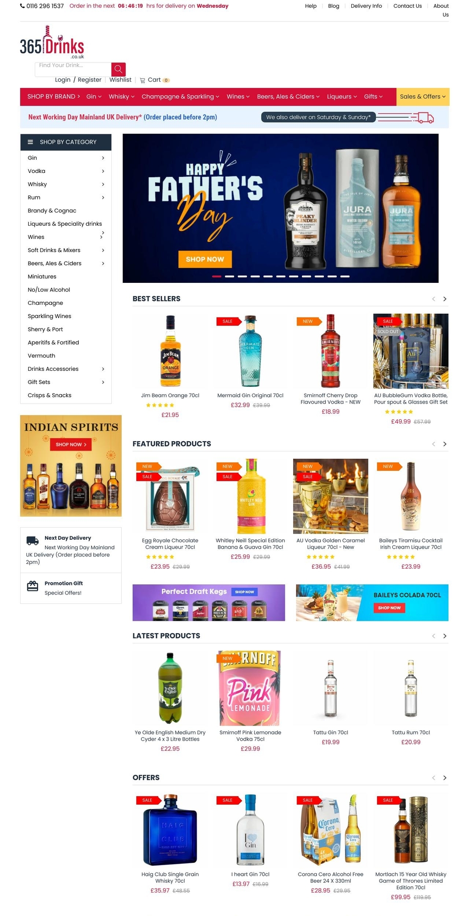 365drinks.co.uk shopify website screenshot