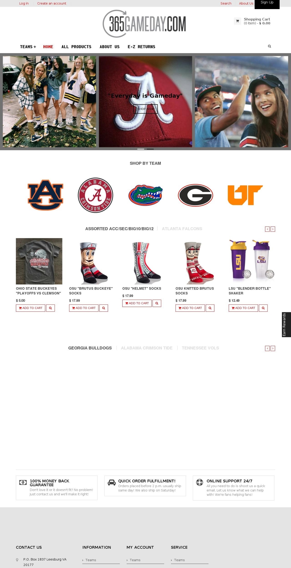 365gameday.com shopify website screenshot