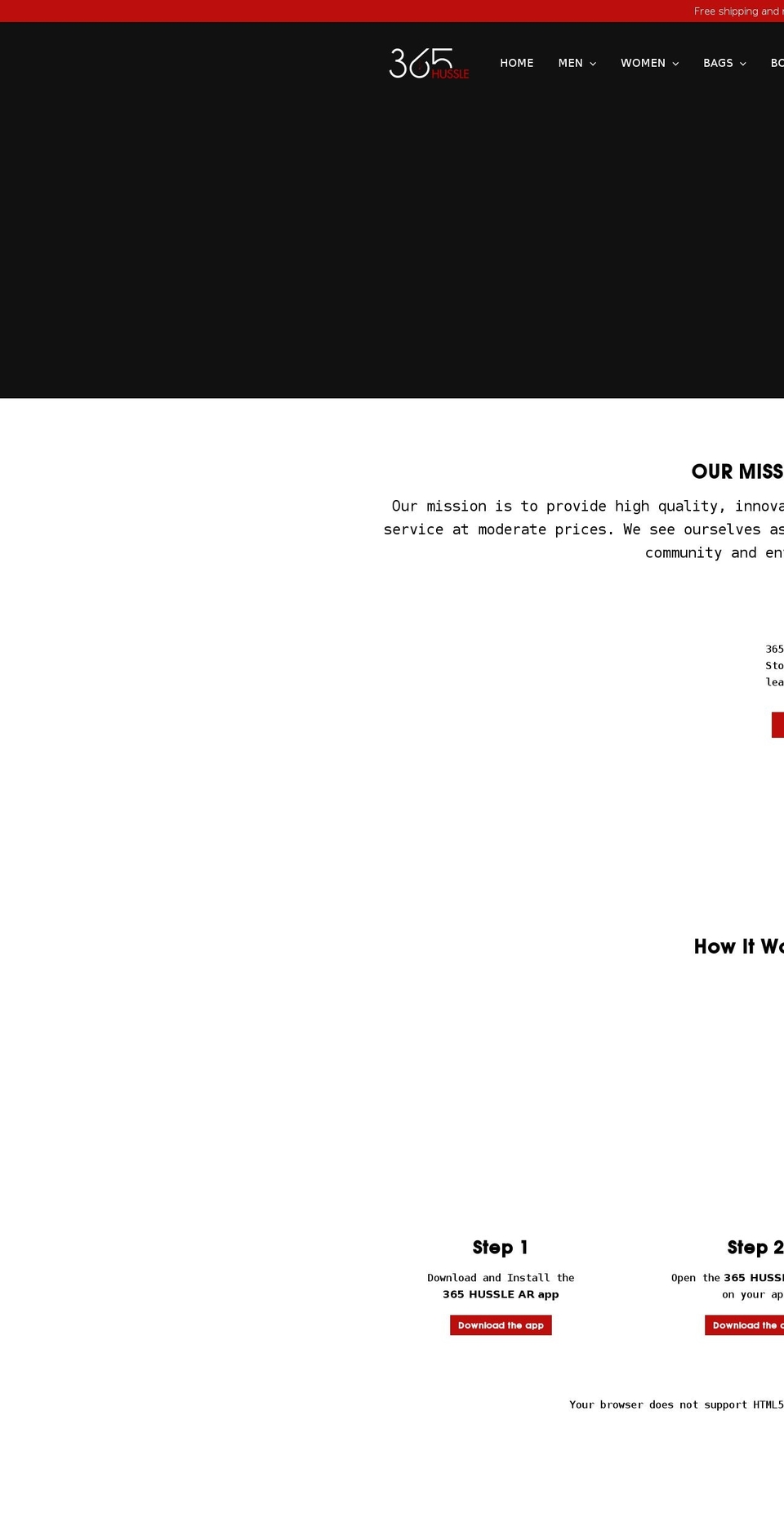 365hussle.com shopify website screenshot