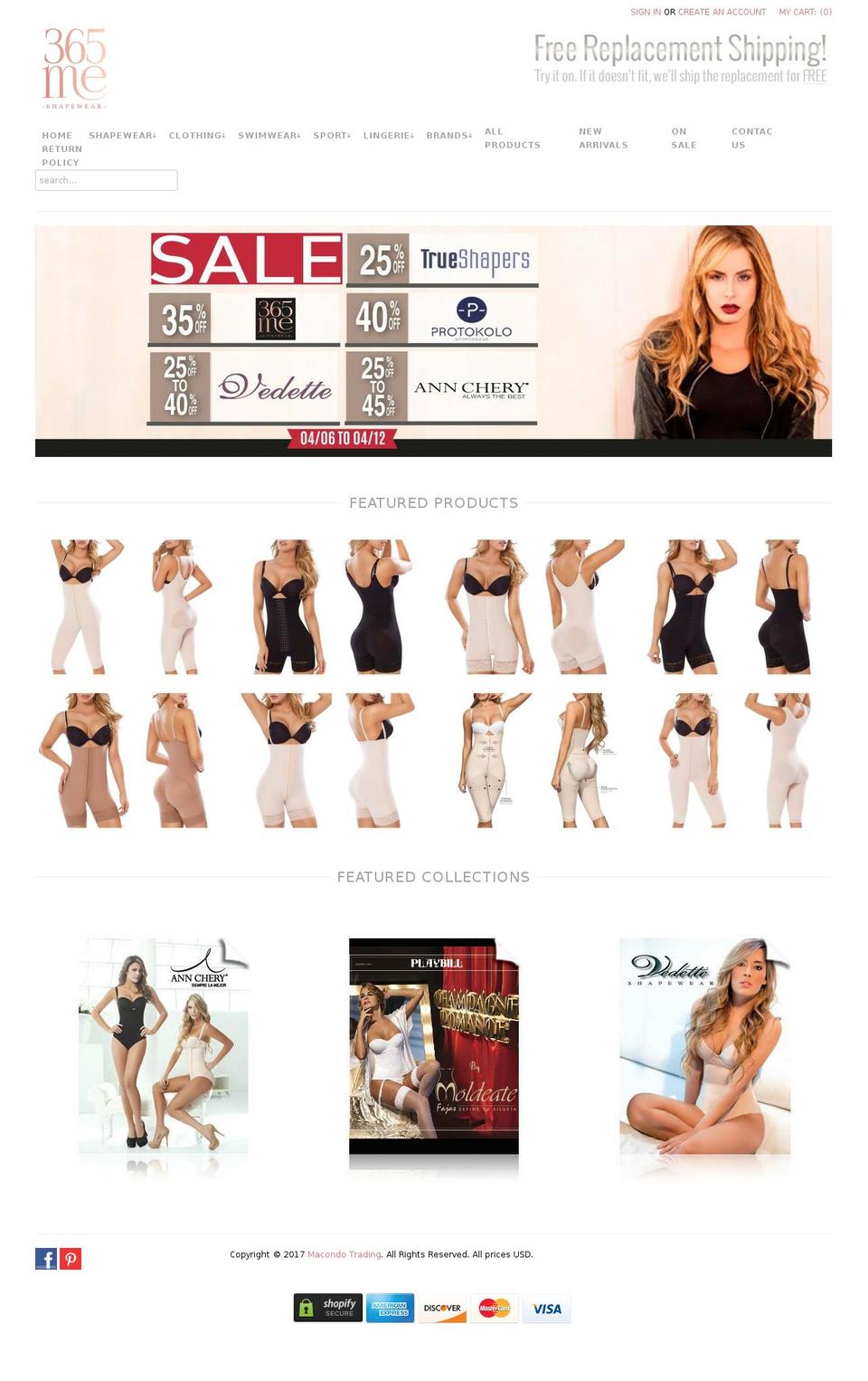 365meshapewear.com shopify website screenshot