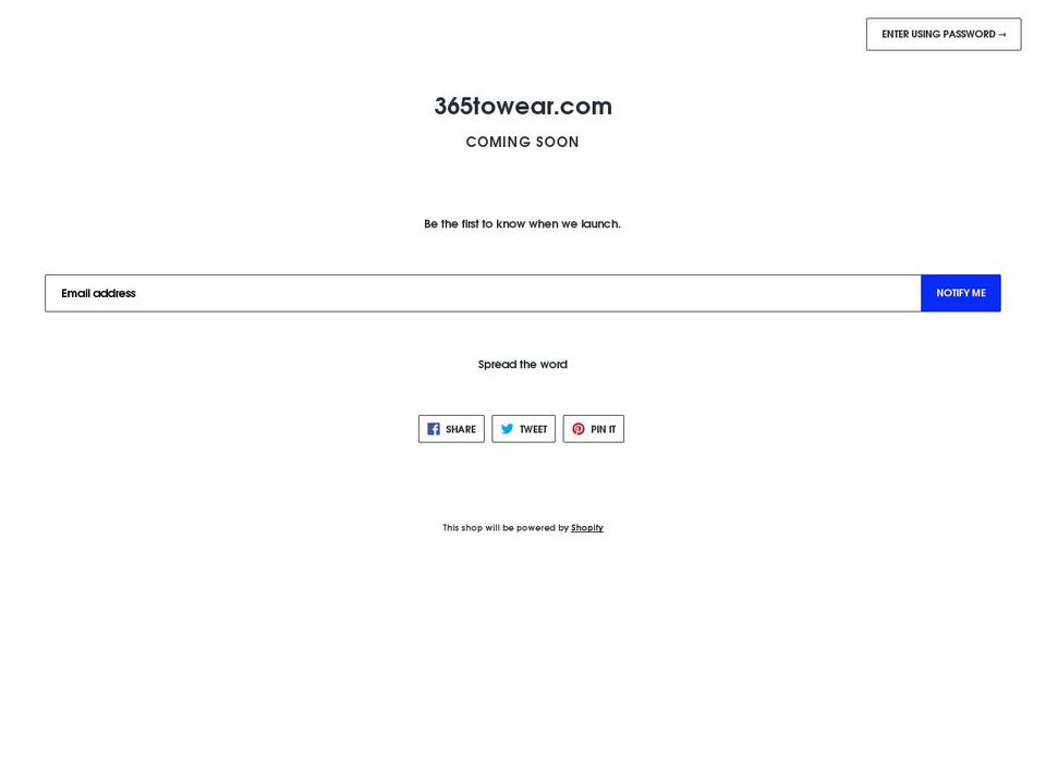 365towear.com shopify website screenshot