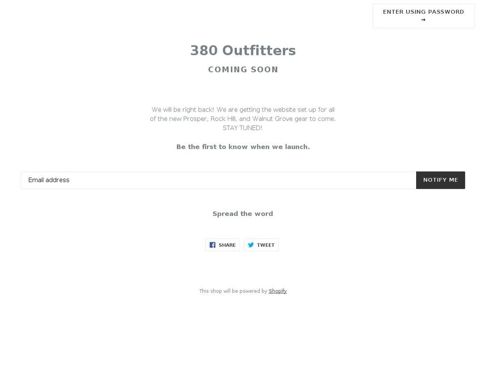 380outfitters.com shopify website screenshot