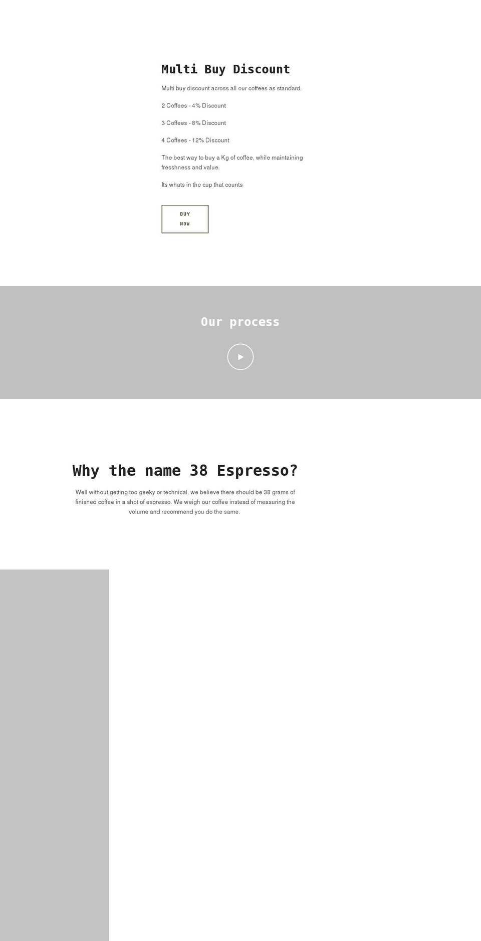 38espresso.co.uk shopify website screenshot