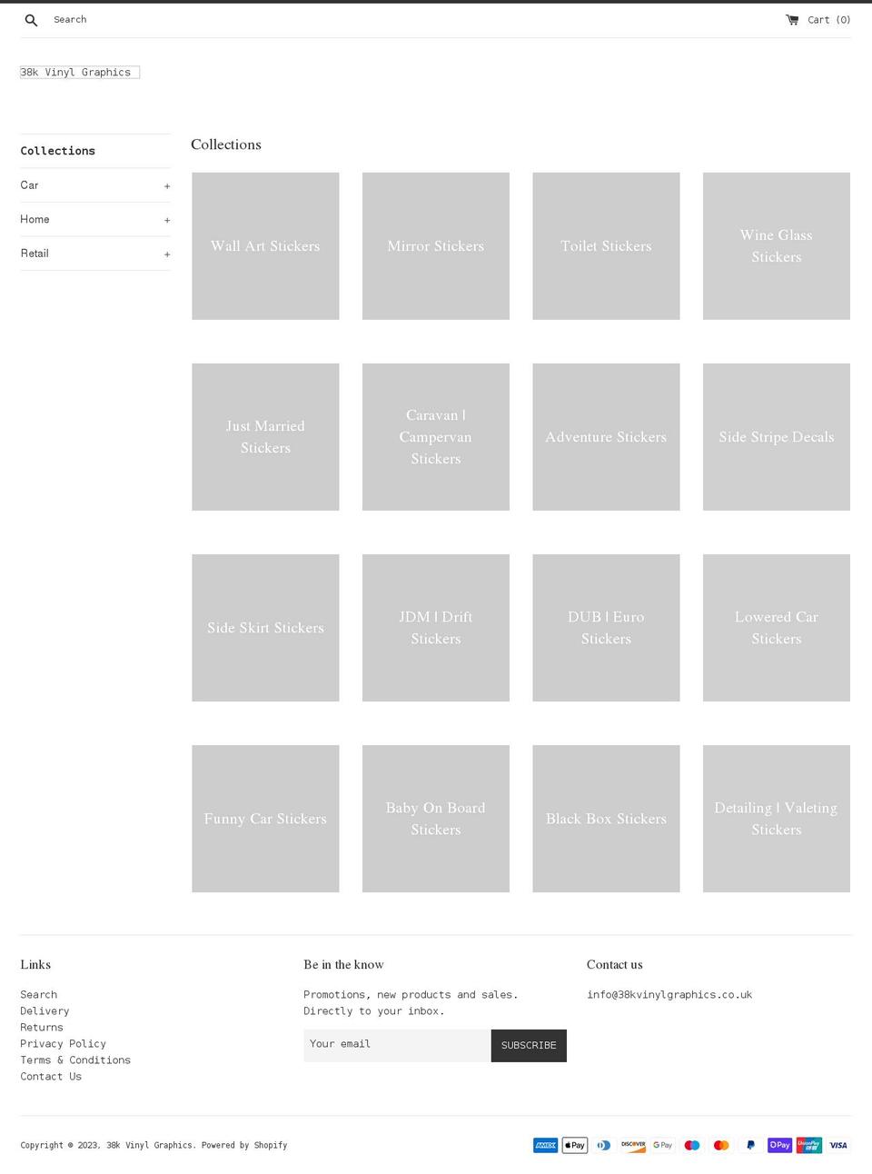 38kvinylgraphics.co.uk shopify website screenshot