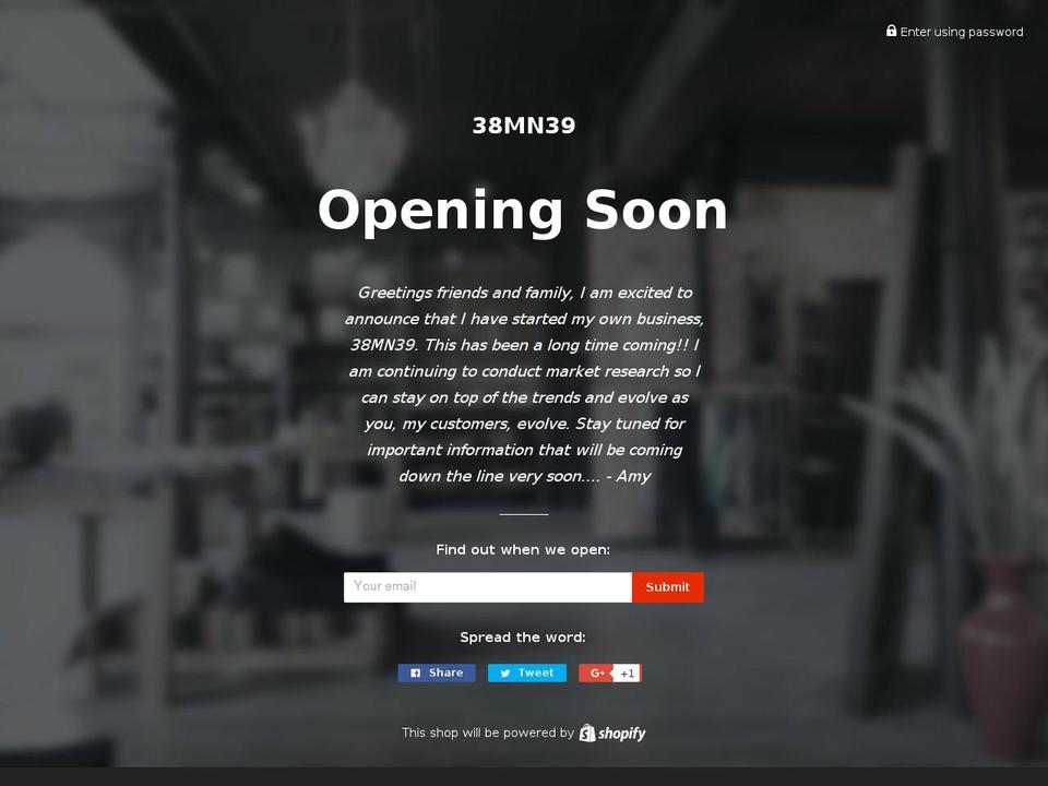 38mn39.com — Shopify storefront screenshot