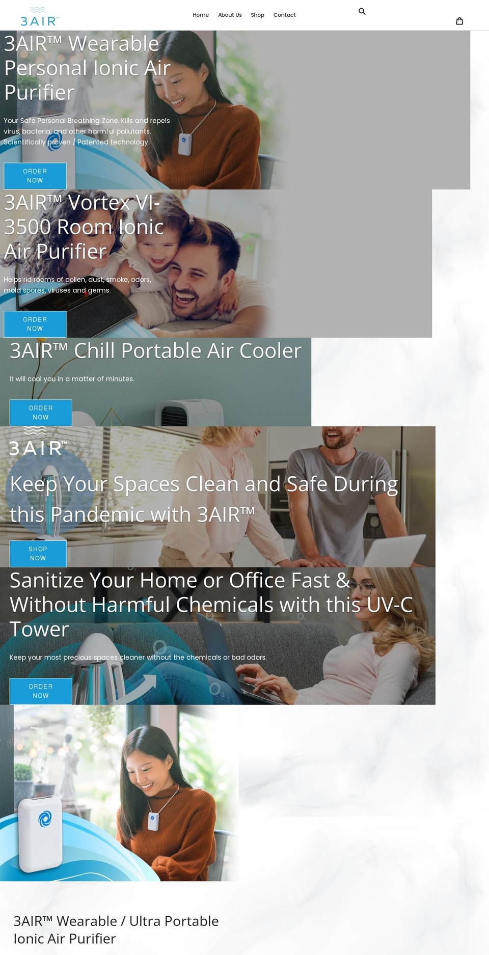 3airhealth.com shopify website screenshot
