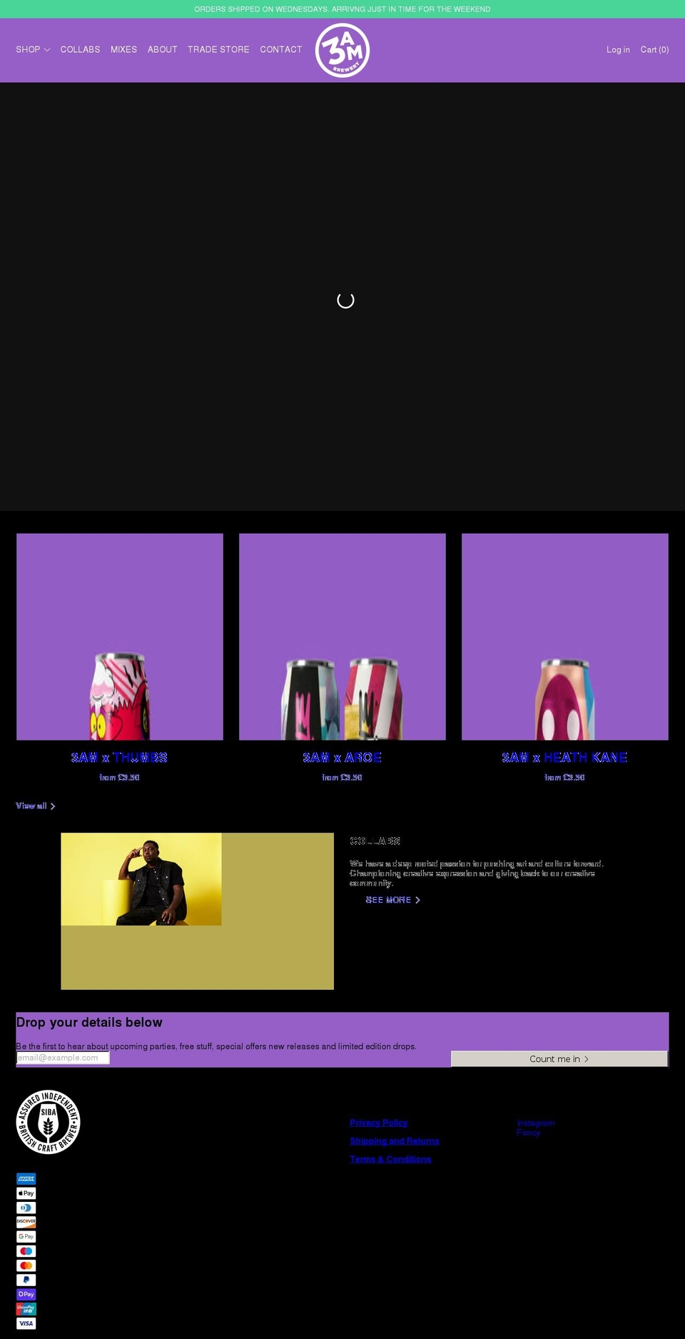 3ambrewery.com shopify website screenshot