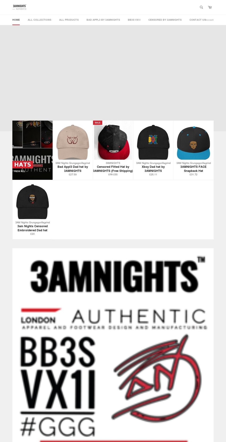 3amnights.com — Shopify storefront screenshot