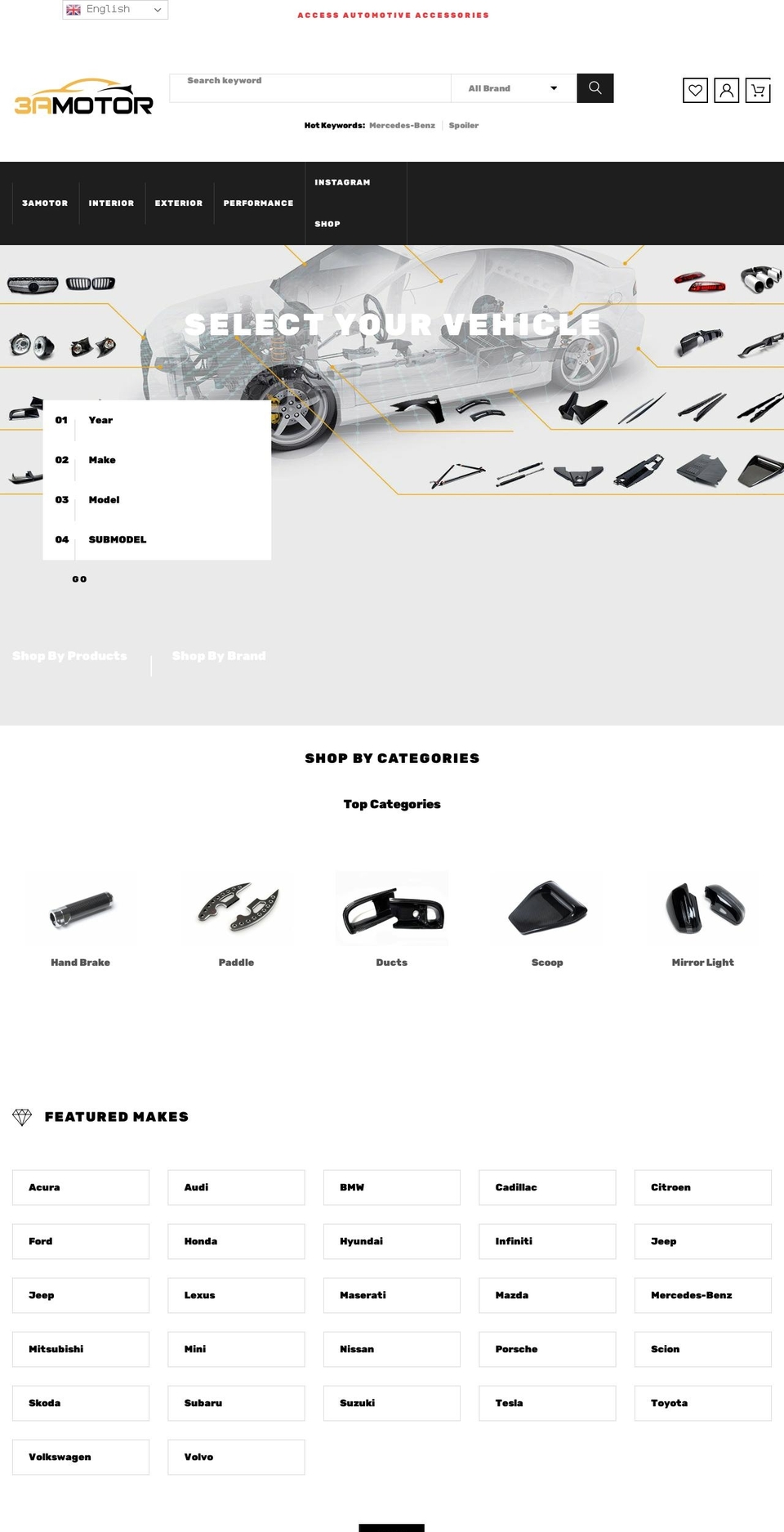 Spares Shopify theme site example 3amotor.com