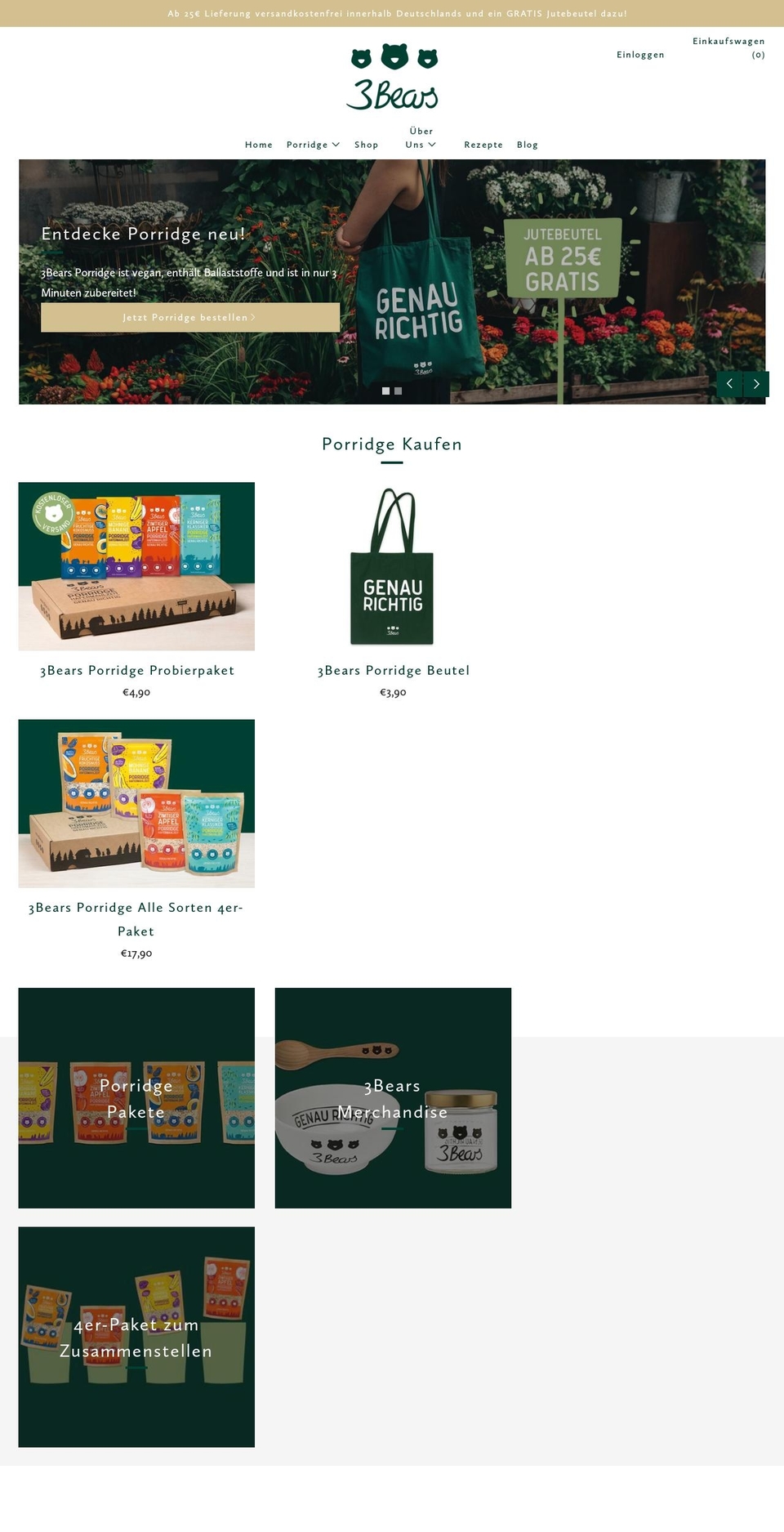 3bears.com shopify website screenshot