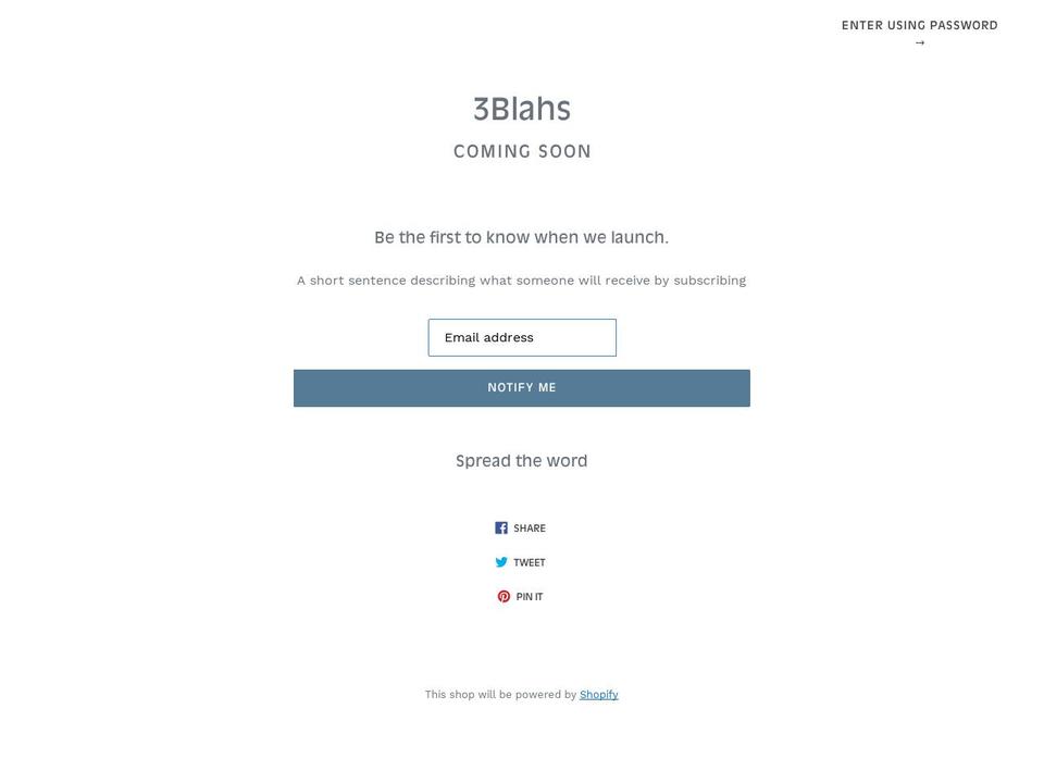 3blahs.com — Shopify storefront screenshot
