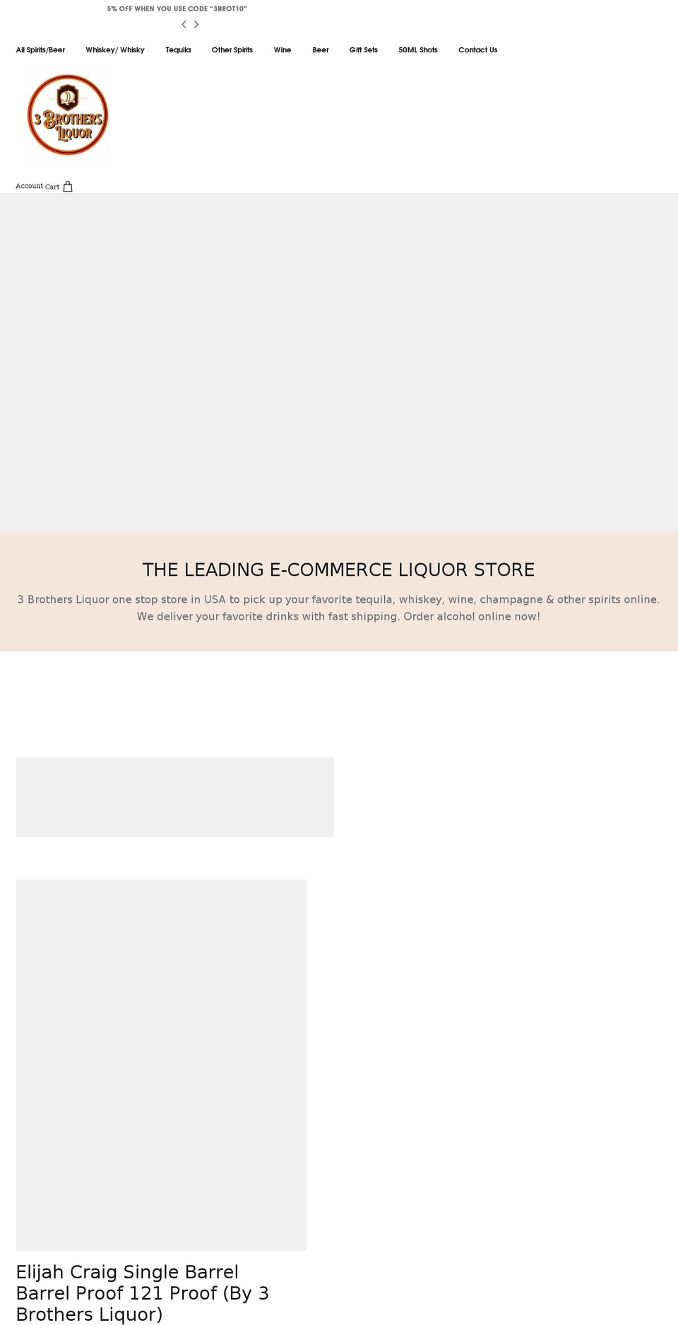 3brothersliquor.com shopify website screenshot