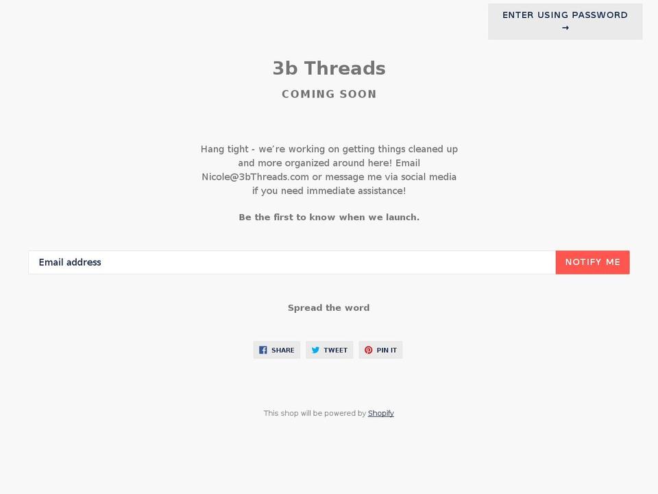 3bthreads.com — Shopify storefront screenshot