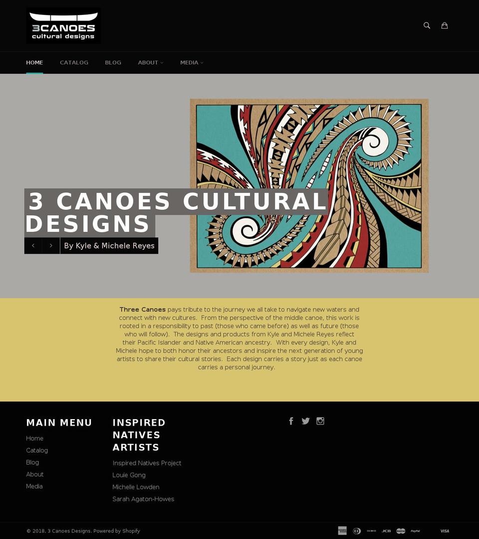 3canoes.com — Shopify storefront screenshot