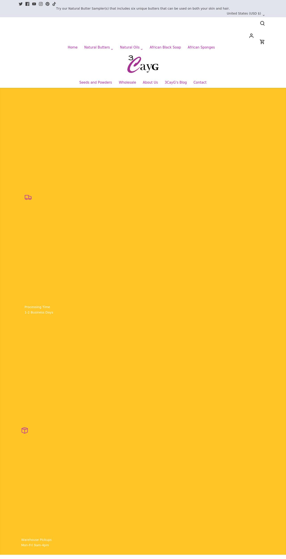 3cayg.com shopify website screenshot