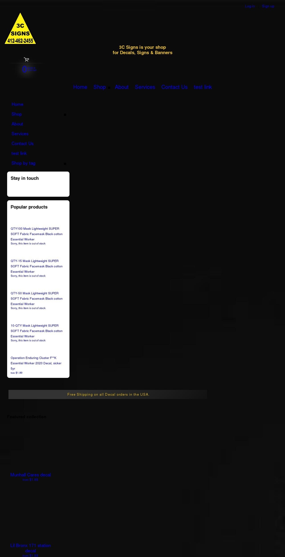 3csigns.com shopify website screenshot