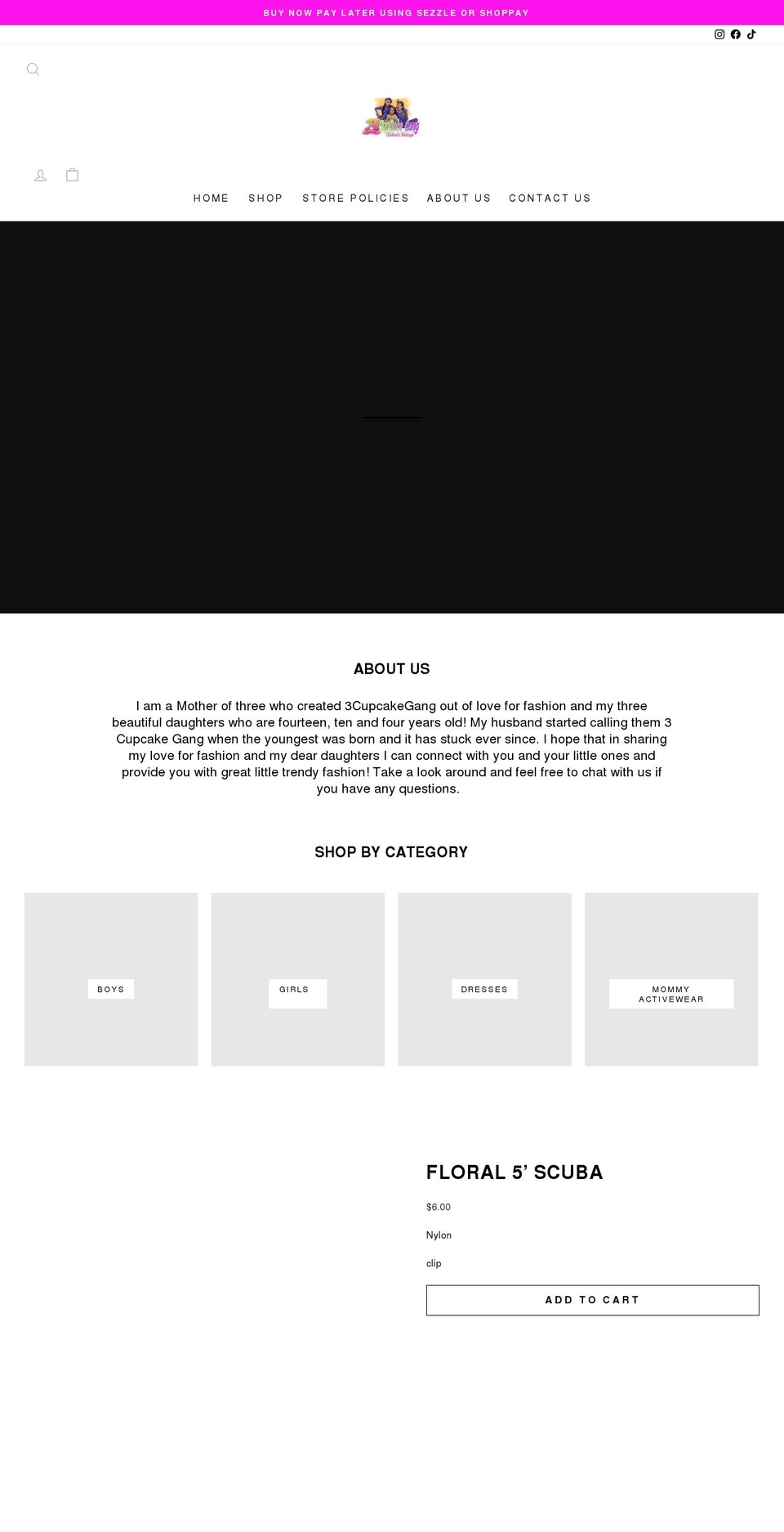 3cupcakegang.com shopify website screenshot