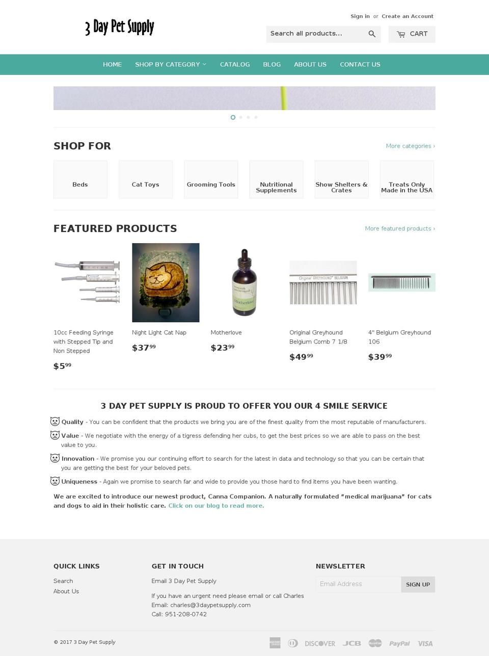 3daypetsupply.com shopify website screenshot