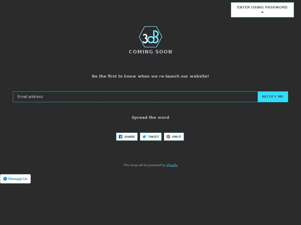 3dbcreations.com — Shopify storefront screenshot