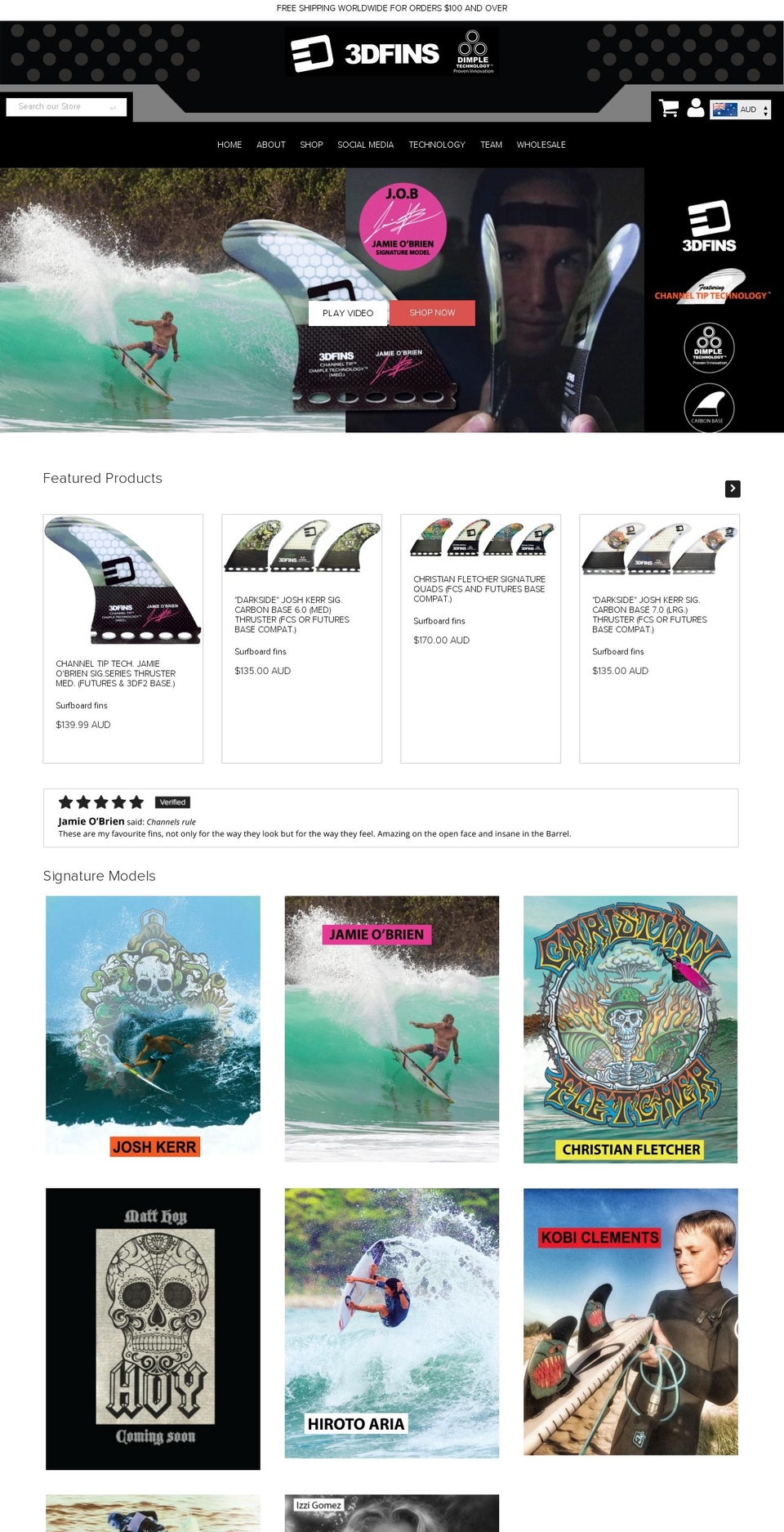 3dfins.com shopify website screenshot