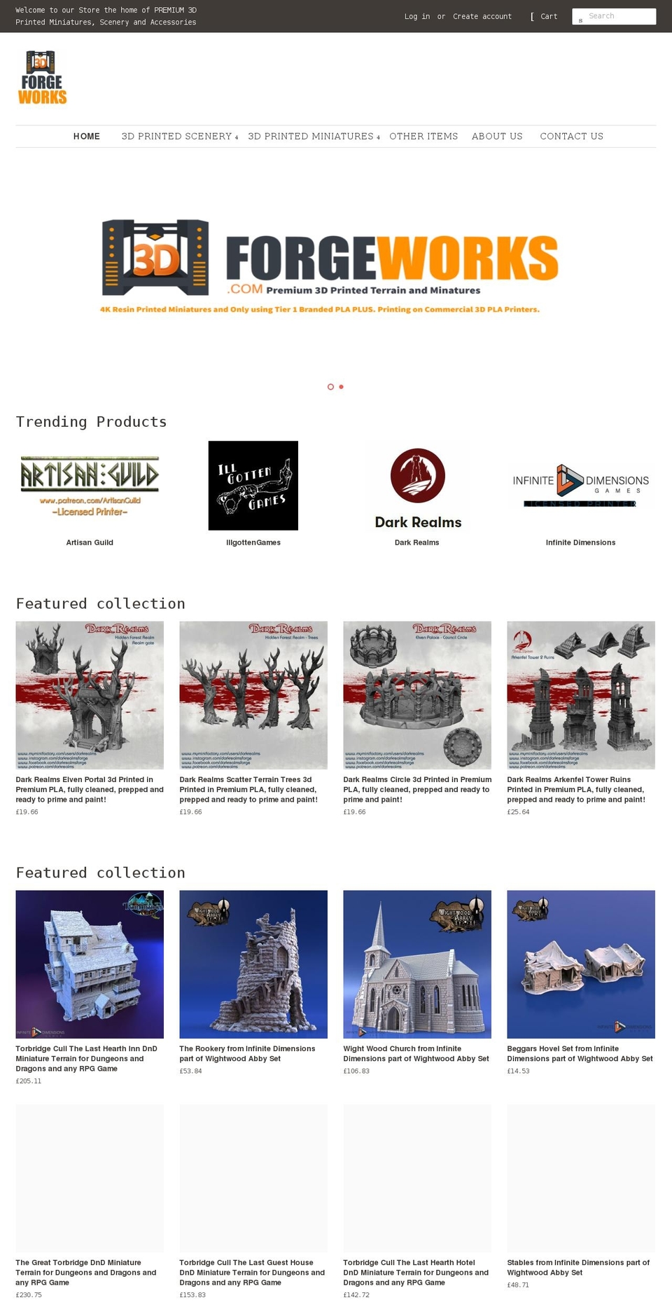 3dforgeworks.com shopify website screenshot