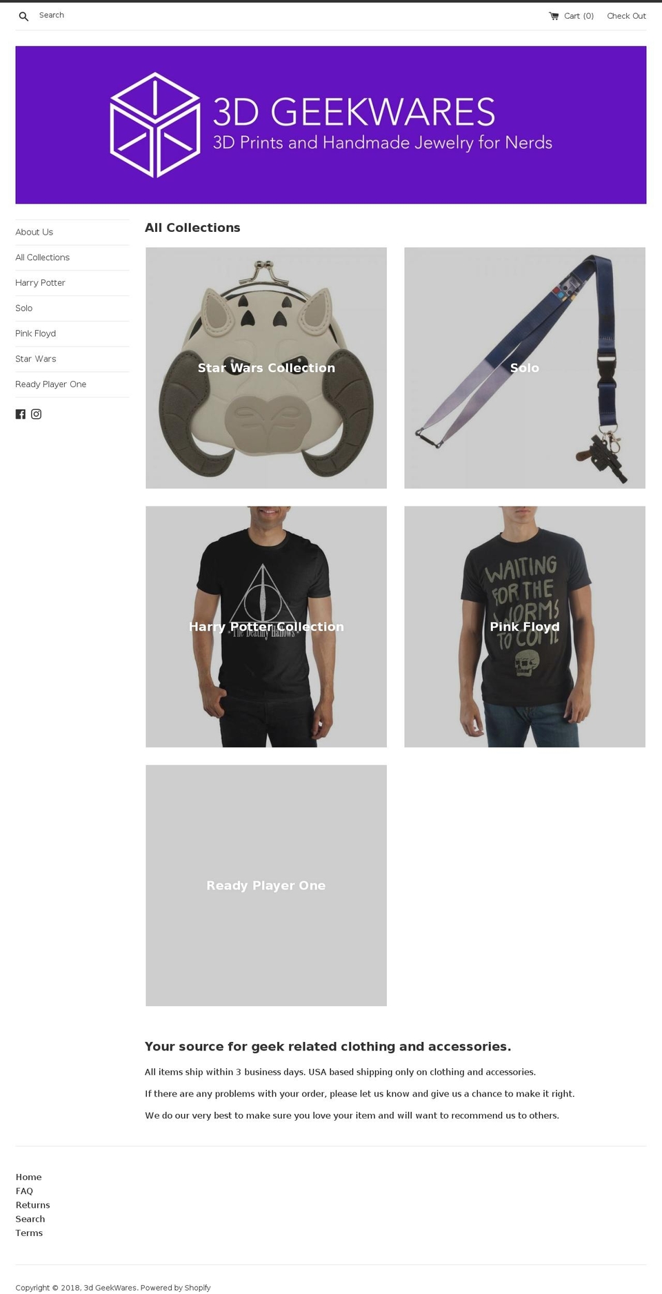 3dgeekware.com — Shopify storefront screenshot