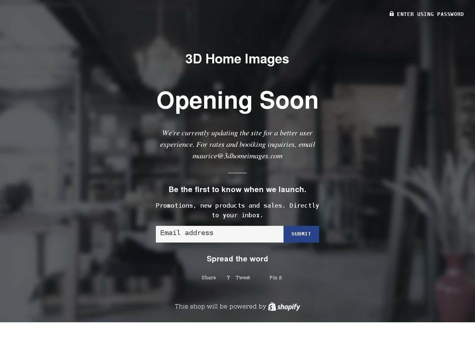 3dhomeimages.com shopify website screenshot