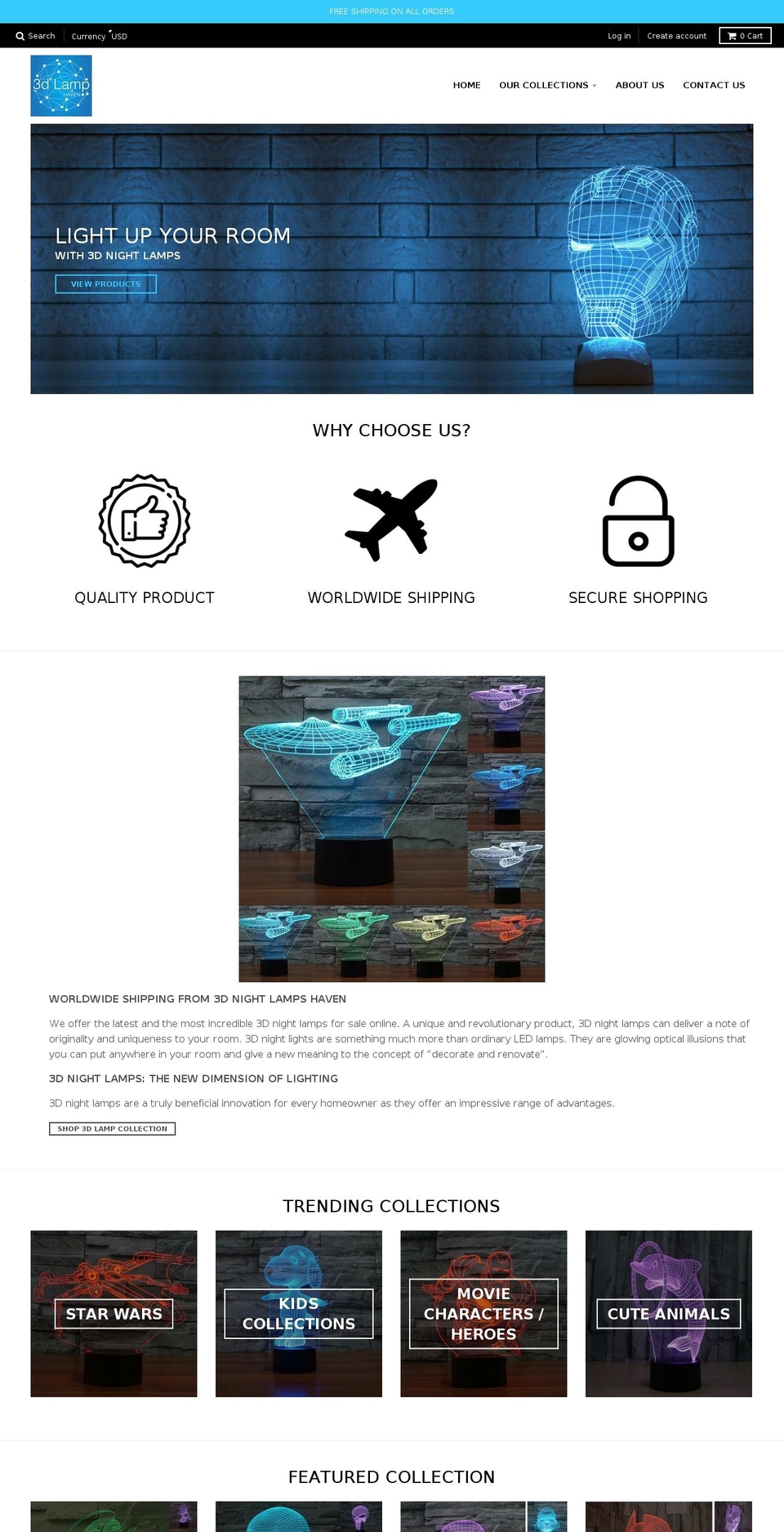 3dlamphaven.com — Shopify storefront screenshot