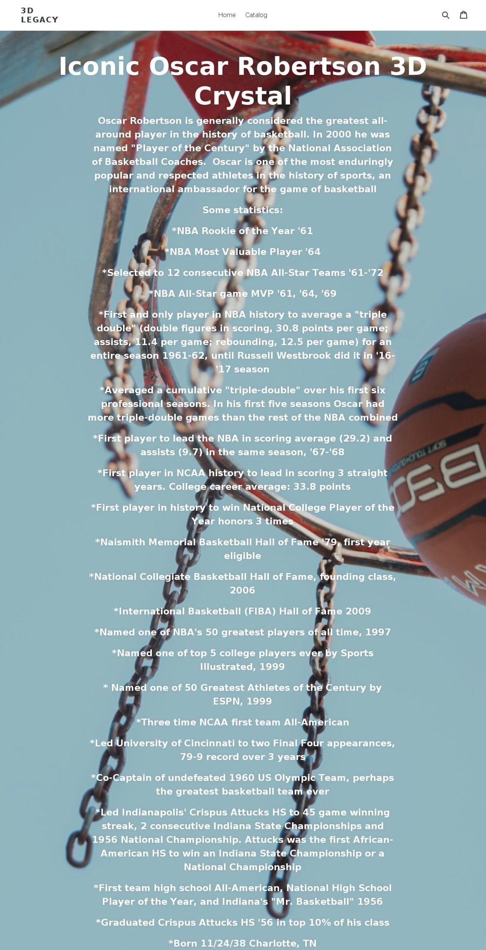 3dlegacy.net shopify website screenshot