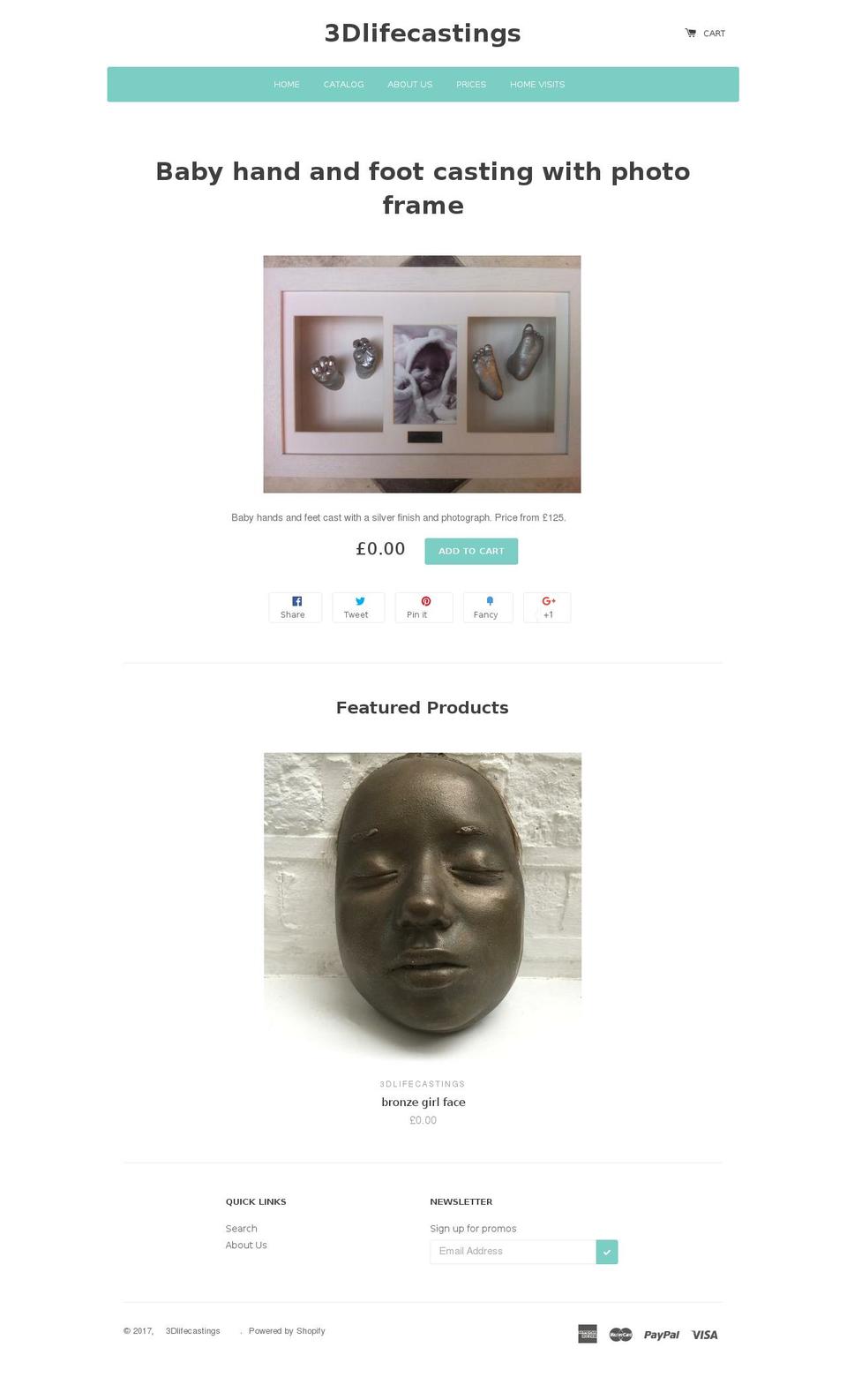 3dlifecastings.com shopify website screenshot