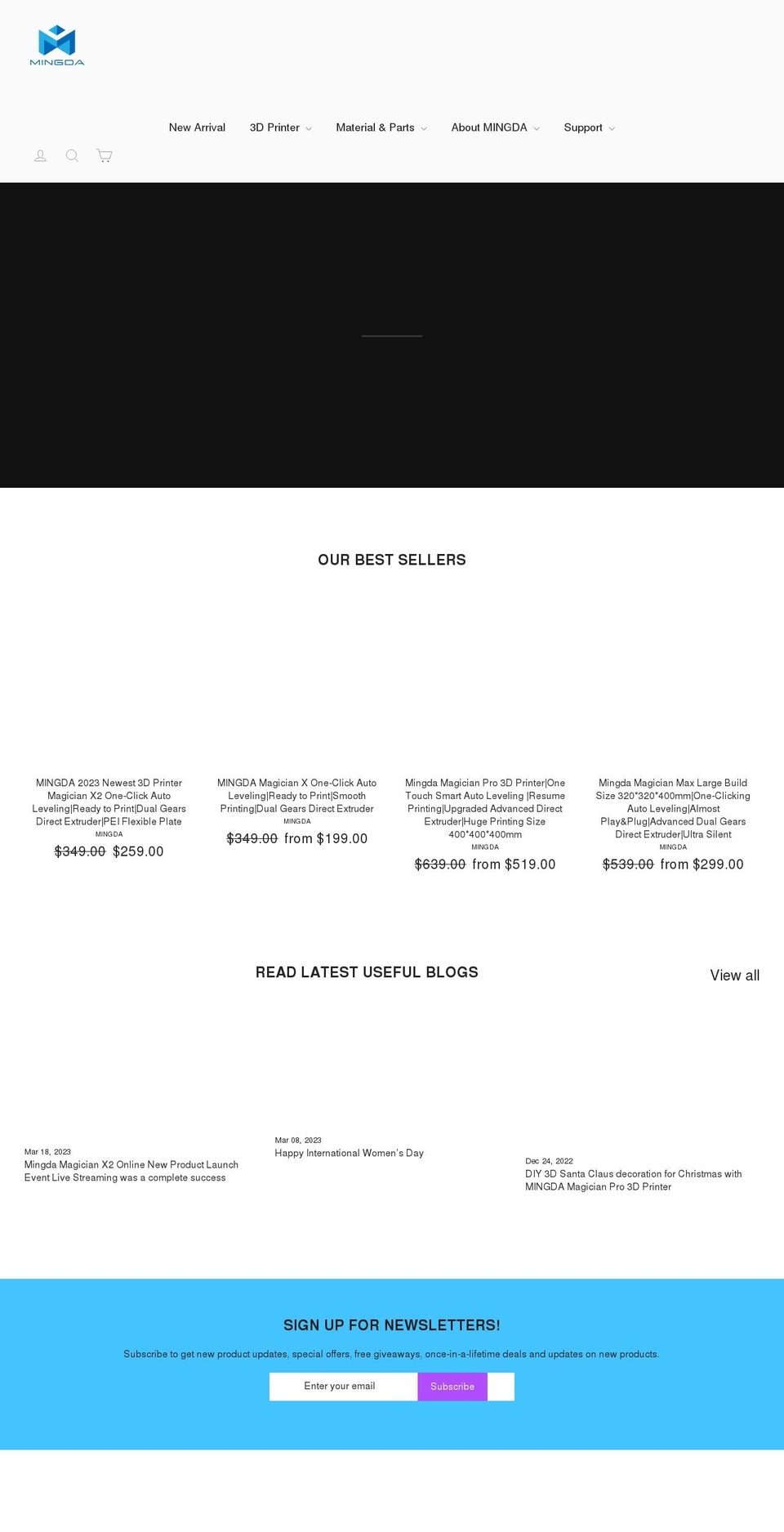 3dmingdaofficial.com shopify website screenshot