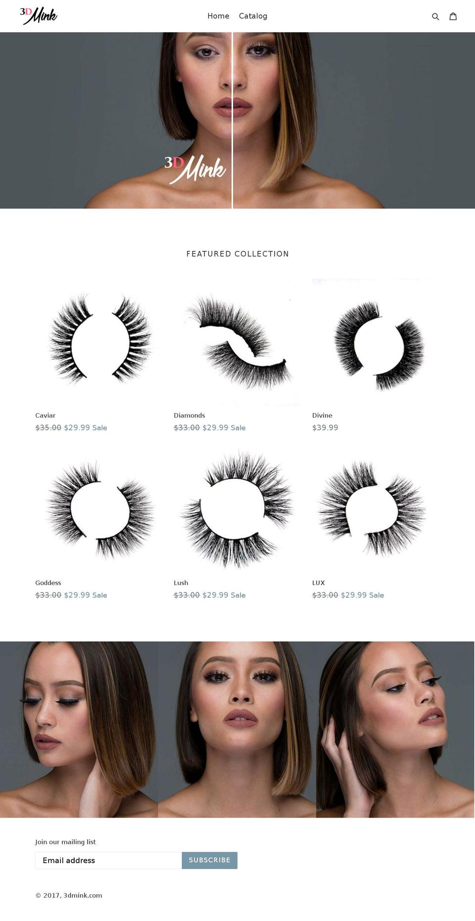 3dmink.com shopify website screenshot