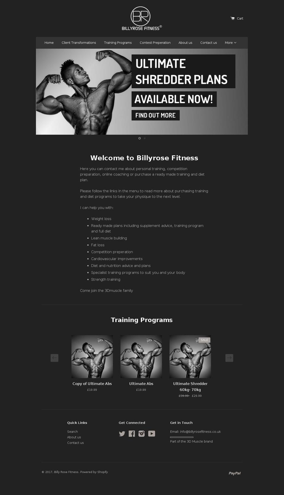 3dmuscle.co.uk shopify website screenshot