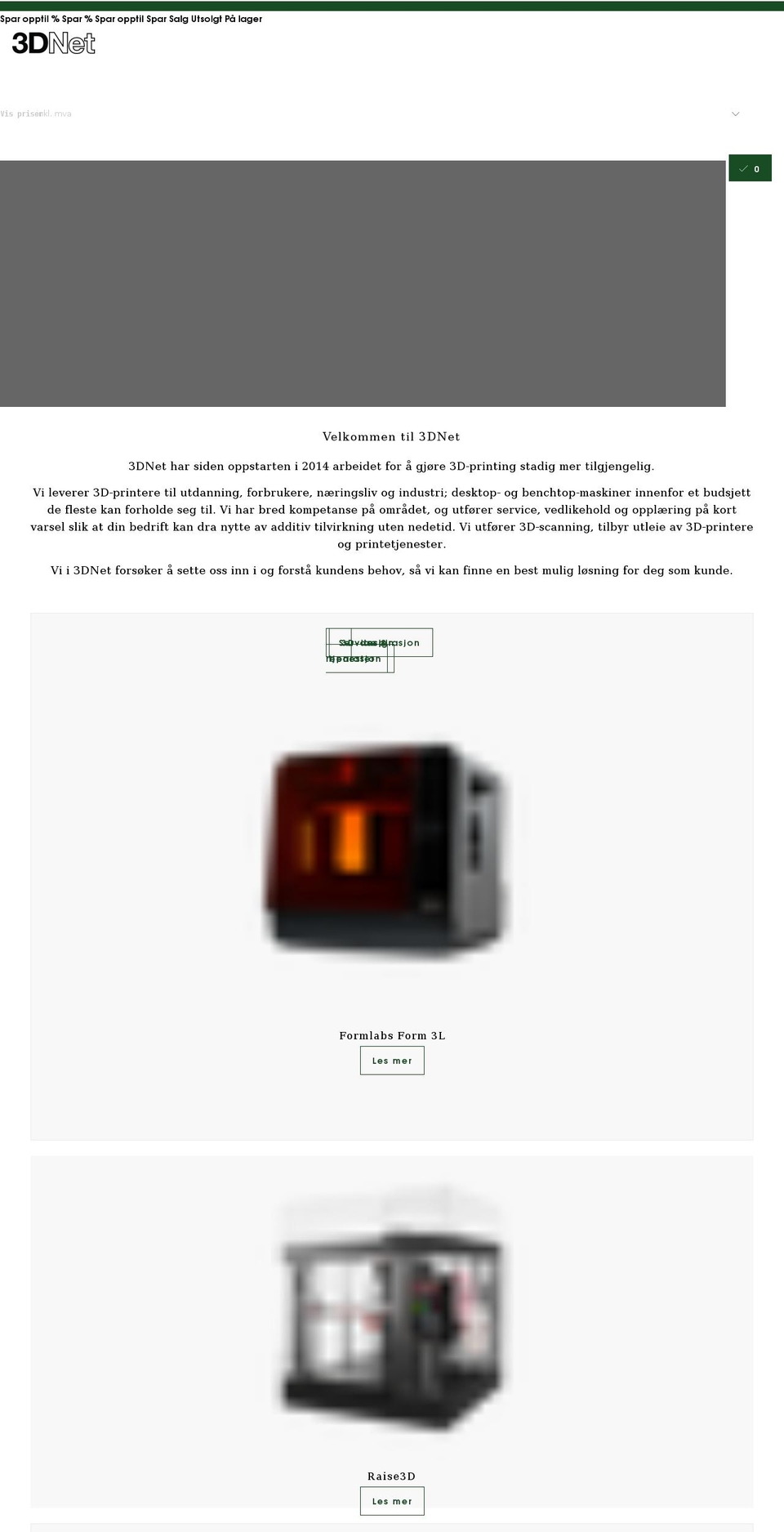 3dnet.se shopify website screenshot