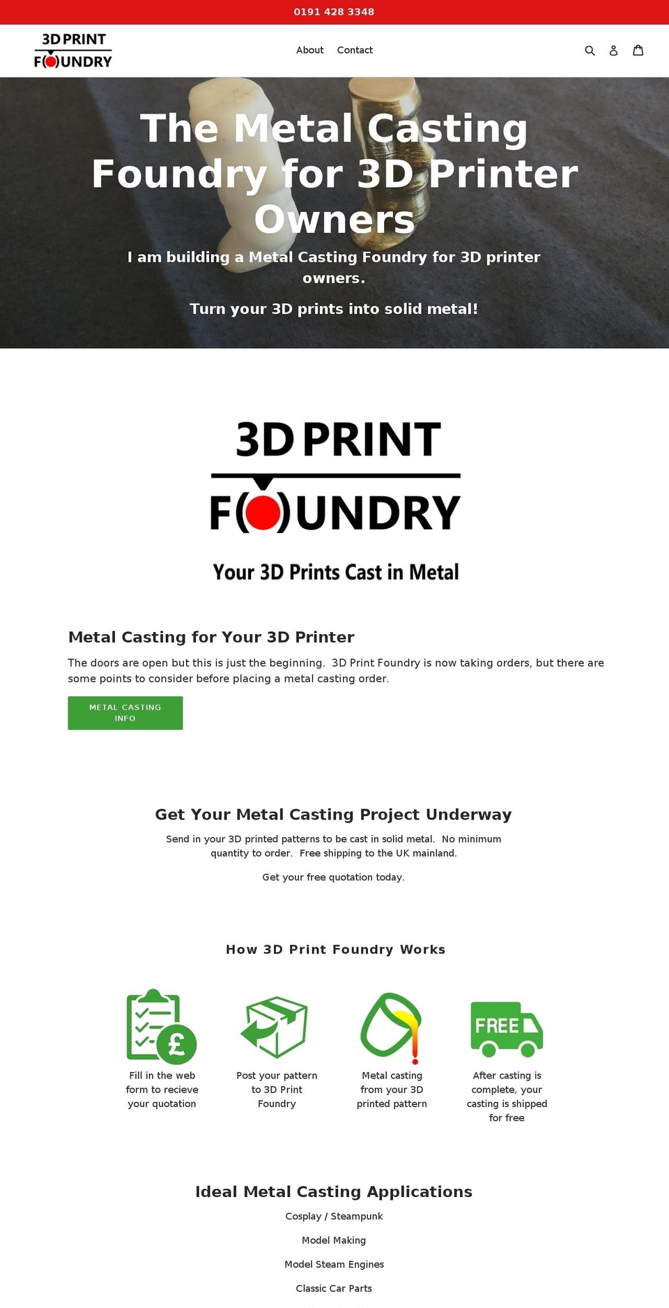 3dprintfoundry.com — Shopify storefront screenshot
